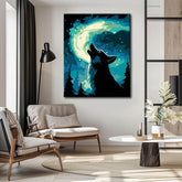 Painting by Numbers Northern Aurora Night Wolf -